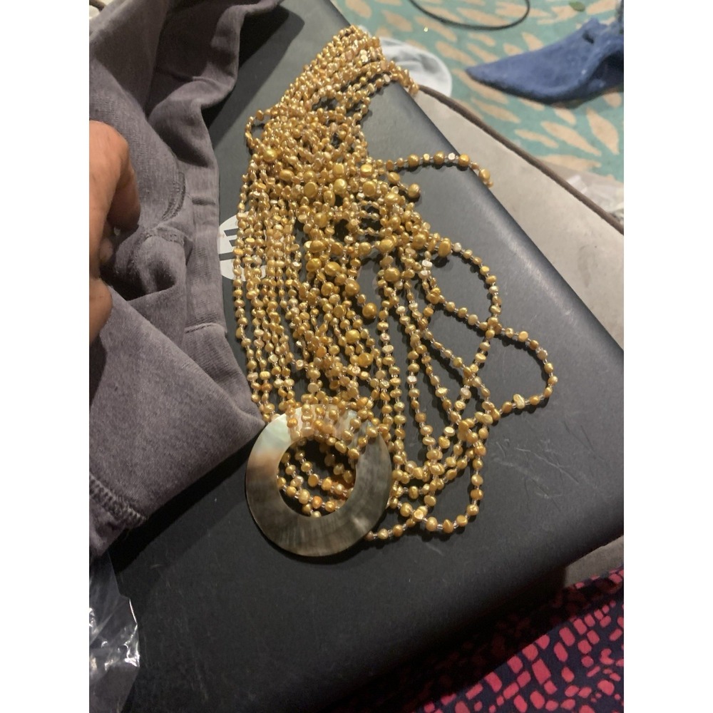 Champagne Pearl Belt For 36-38 Waist Y2K - Picture 3 of 5